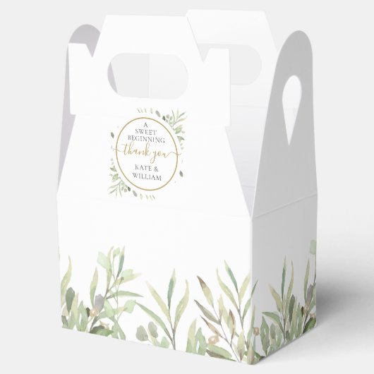 Een heerlijk goud bedankt Greenery Weddenschap Bedankdoosjes (Geopend)