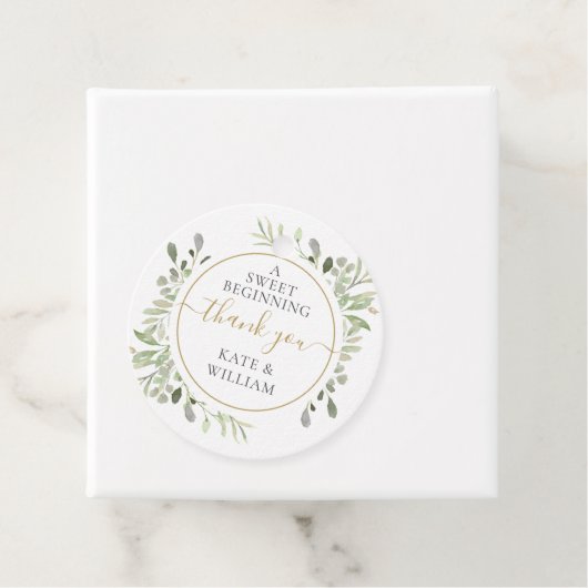 Een heerlijk groen huwelijk bedankt bedankjes labels (In situ)