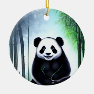 Een heerlijk kleine Panda-Beer. Keramisch Ornament