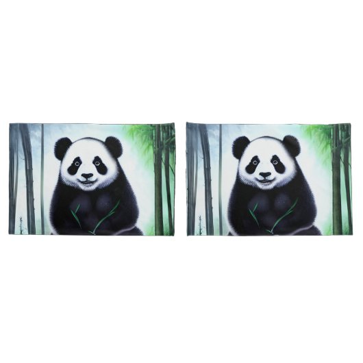 Een heerlijk kleine Panda-Beer. Kussensloop (Achterkant-Set)