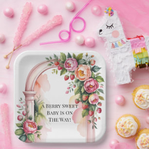 Een heerlijk zoete baby is op komst Baby Shower Papieren Bordje