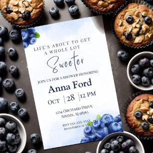 Een heerlijk zoete bosbessen waterverf baby shower kaart