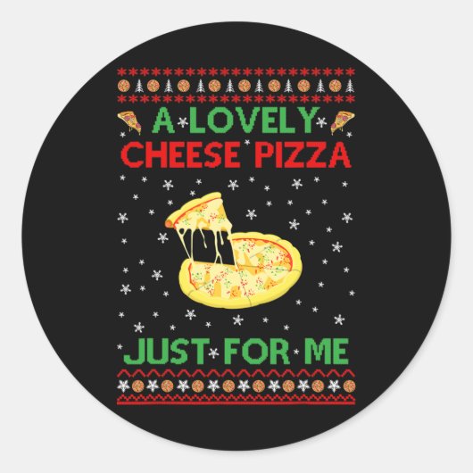 Een heerlijke kaaspizza alleen leuk Kevin X-Mas Ho Ronde Sticker (Voorkant)