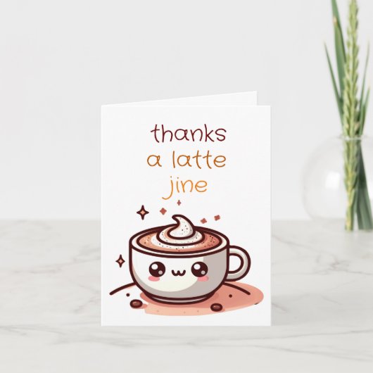 Een heerlijke latte koffie Dank u Kaarten (Voorkant)