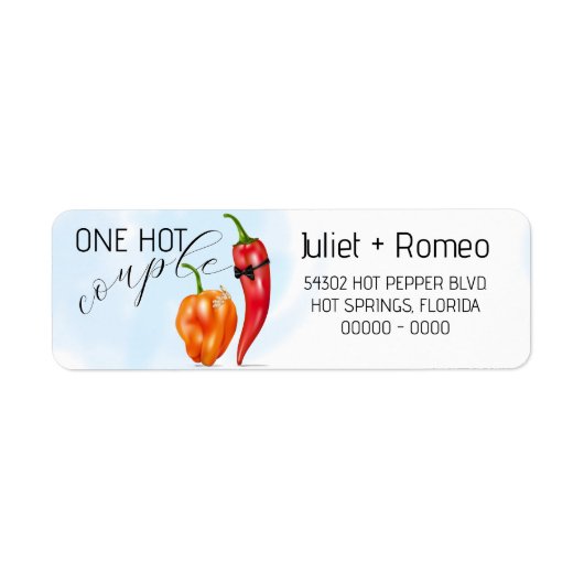 Een Heet Stel Heete Peper Huwelijk Etiket (Voorkant)