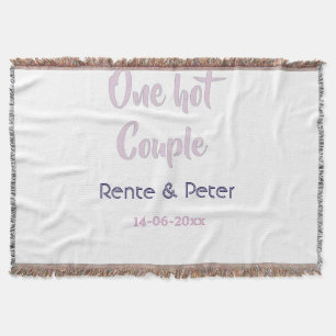 Een heet stel voeg naam paarse pastel retro modern deken