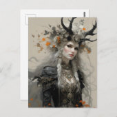 Een heidense godin met gewei briefkaart (Voorkant / Achterkant)