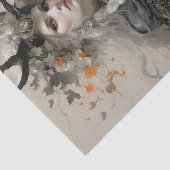 Een heidense godin met gewei decoupage tissuepapier (Detail)