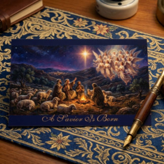 Een Heiland Is Geboren Kerst Groetkaart Kaart