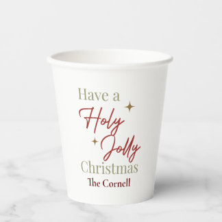 Een heilige vrolijke kerst papieren bekers