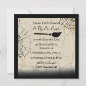 Een heks en een Halloweenfeest Kaart (Achterkant)