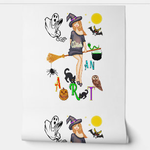Een heks kunst behang