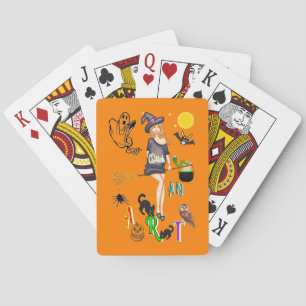 Een heks kunst pokerkaarten