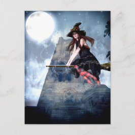 Een heks op een kamer (Briefkaart) Briefkaart