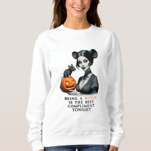 Een heks zijn is het beste compliment vanavond. trui (Voorkant)
