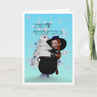 Een hekserig vrolijk kerstfeest feestdagen kaart