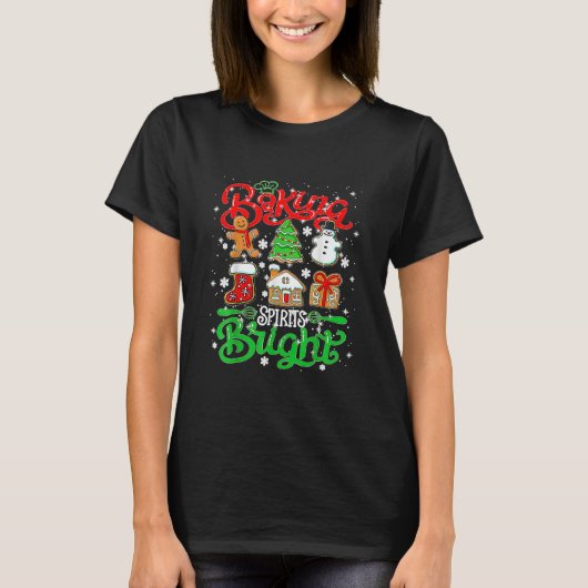 Een heldere, donut-kerst t-shirt (Voorkant)