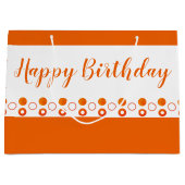 Een heldere Oranje Polka Dot Designer Verjaardag Groot Cadeauzakje (Voorkant)