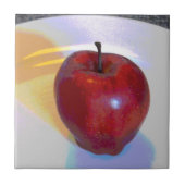 Een heldere rode appel tegeltje (Voorkant)