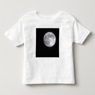 Een heldere volle maan in een zwarte nachthemel. kinder shirts