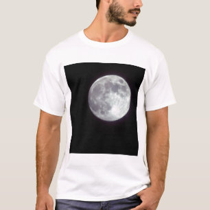 Een heldere volle maan in een zwarte nachthemel. t-shirt