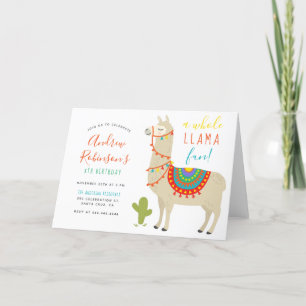 Een hele Llama Leuk Dier Verjaardagsfeestje Uitnod