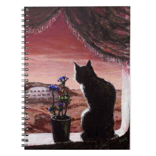Een hele nieuwe wereld - Sci-Fi - Kat op Mars Notitieboek (Voorkant)