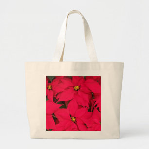 Een heleboel heldergekleurde kerst-Poinsettias Grote Tote Bag