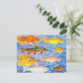 Een heleboel vis in het Zee Briefkaart (Staand voorkant)