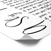 Een hemel vol met sterren White Script Song Lyric  Poster (Hoek)