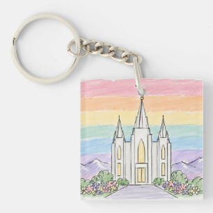 Een Hemelse Plaats van Vrede Mooie LDS-Tempel U Sleutelhanger