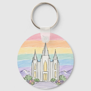 Een Hemelse Plaats van Vrede Mooie LDS-Tempel U Sleutelhanger