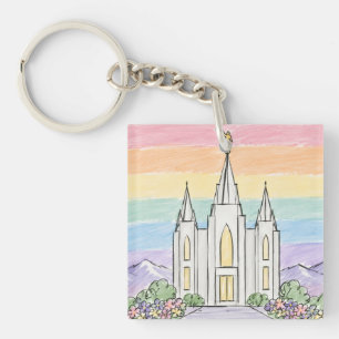 Een Hemelse Plaats van Vrede Mooie LDS Tempel U Sleutelhanger