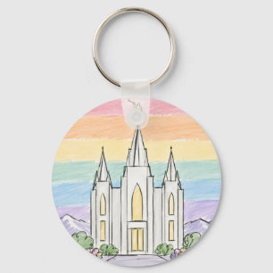 Een Hemelse Plaats van Vrede Mooie LDS Tempel U Sleutelhanger