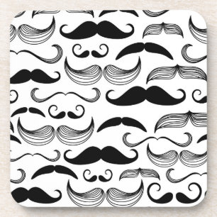 Een herenclub. Mustache patroon 2 Drankjes Onderzetter