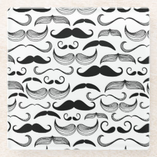Een herenclub. Mustache patroon 2 Glazen Onderzetter