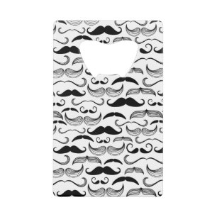 Een herenclub. Mustache patroon 2 Kredietkaart Flessenopener