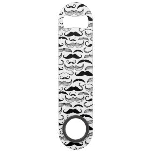 Een herenclub. Mustache patroon 2 Speed Flessenopener