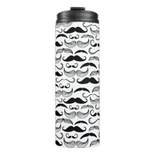 Een herenclub. Mustache patroon 2 Thermosbeker