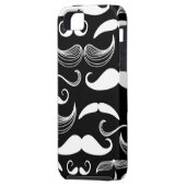 Een herenclub. Mustache patroon Case-Mate iPhone Case (Achterkant Links)