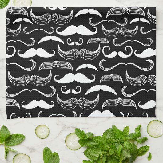 Een herenclub. Mustache patroon Theedoek (Gevouwen)