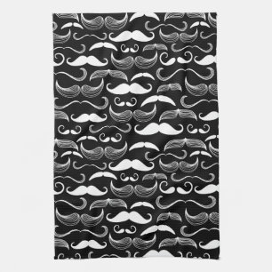 Een herenclub. Mustache patroon Theedoek