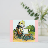 Een herenman en zijn dame gaan voor een ride - briefkaart (Staand voorkant)