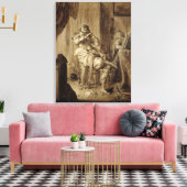 Een herenman in zijn Toilet, 1660 Canvas Afdruk (Insitu (Woonkamer))