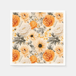 Een herfstbloemenserie ontwerp 1 servet