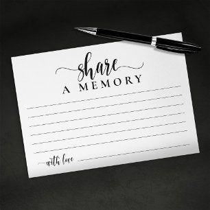 Een Herinnering Delen - Eenvoudige Funeral Memoria Informatiekaartje