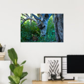 Een hert grazen 1 poster (Thuiskantoor)