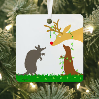Een hertenkerstboomornament metalen ornament