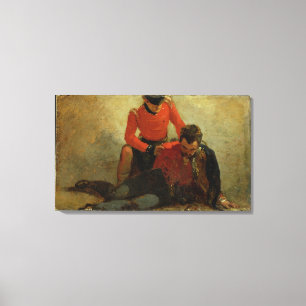 Een Highlander, Black Watch die een generaal van H Canvas Afdruk