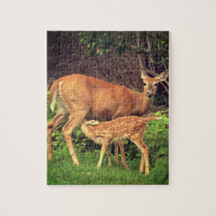 Een hinde en haar fawn legpuzzel